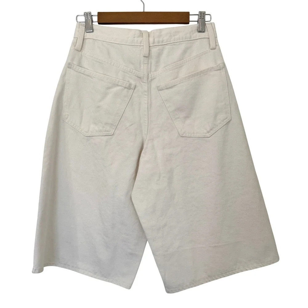 Universal Thread Womens High Rise Long Shorts Denim Size 2 NEW Off White Cream
